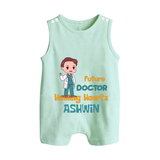 Future Doctor Romper Suit | Personalized Name Baby Romper Suit - MINT GREEN - 0 - 5 Months Old (Chest 18")