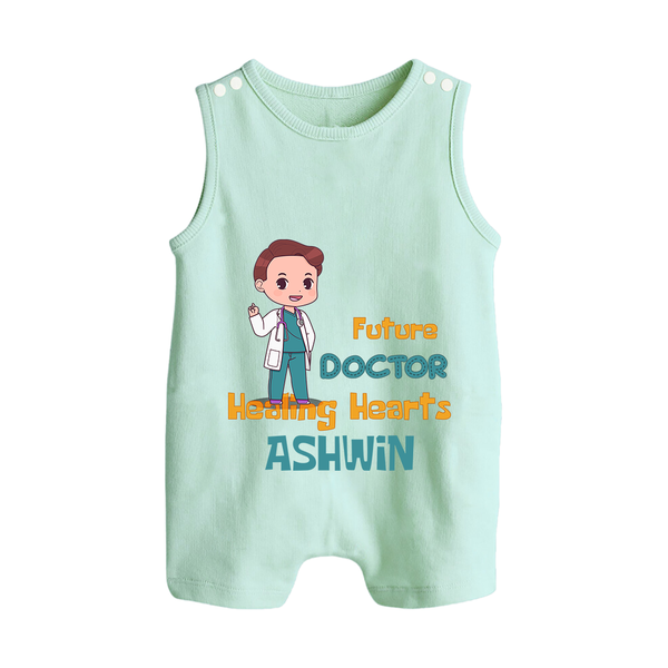 Future Doctor Romper Suit | Personalized Name Baby Romper Suit - MINT GREEN - 0 - 5 Months Old (Chest 18")