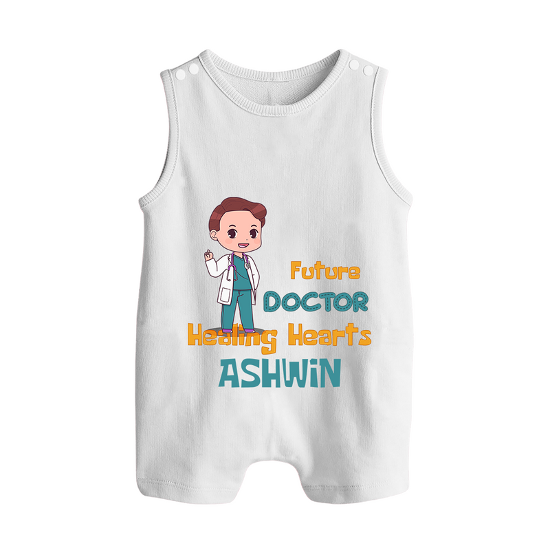 Future Doctor Romper Suit | Personalized Name Baby Romper Suit - WHITE - 0 - 5 Months Old (Chest 18")
