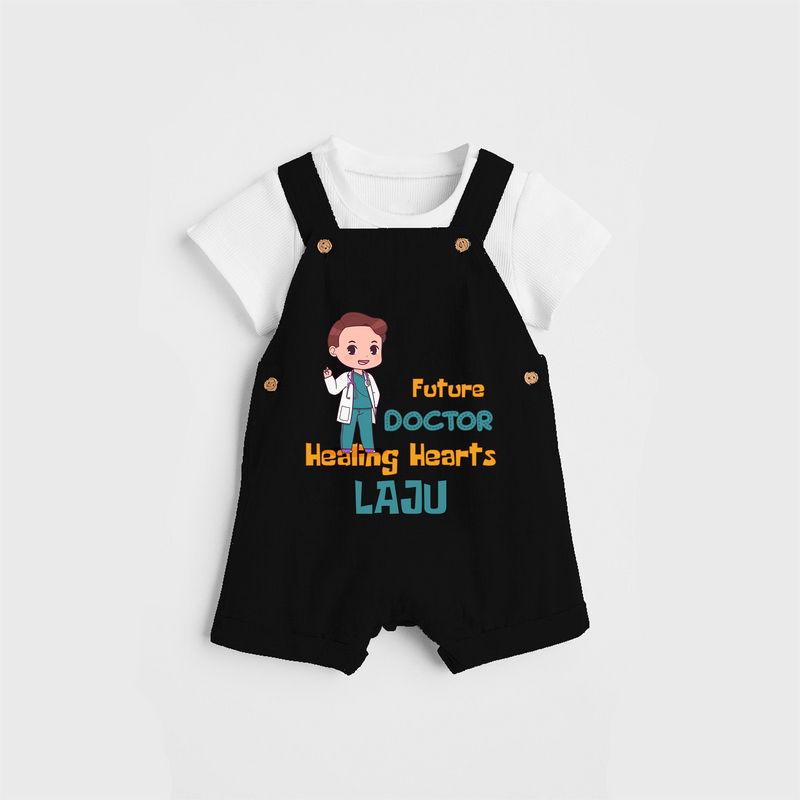 Healing Hearts Doctor Boy Dungaree - BLACK - 0 - 3 Months Old (Chest 17")