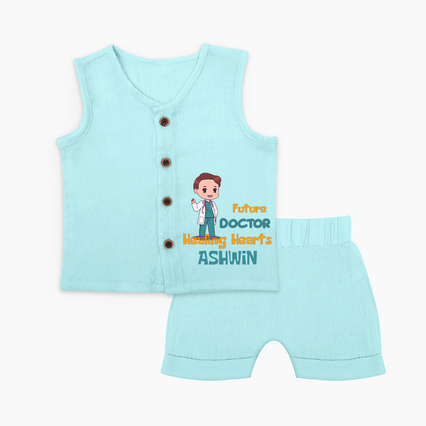 Future Doctor Jabla Set | Personalized Name Baby Jabla Set - BABY BLUE - 0 - 3 Months Old (Chest 9.8")