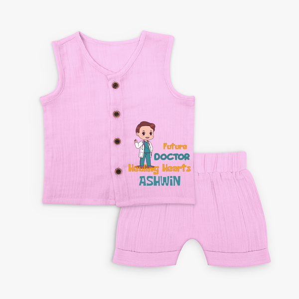 Future Doctor Jabla Set | Personalized Name Baby Jabla Set - BABY PINK - 0 - 3 Months Old (Chest 9.8")
