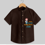 Healing Hearts Doctor Boy Shirt - CHOCOLATE BROWN - 0 - 6 Months Old (Chest 21")