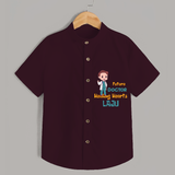 Healing Hearts Doctor Boy Shirt - MAROON - 0 - 6 Months Old (Chest 21")