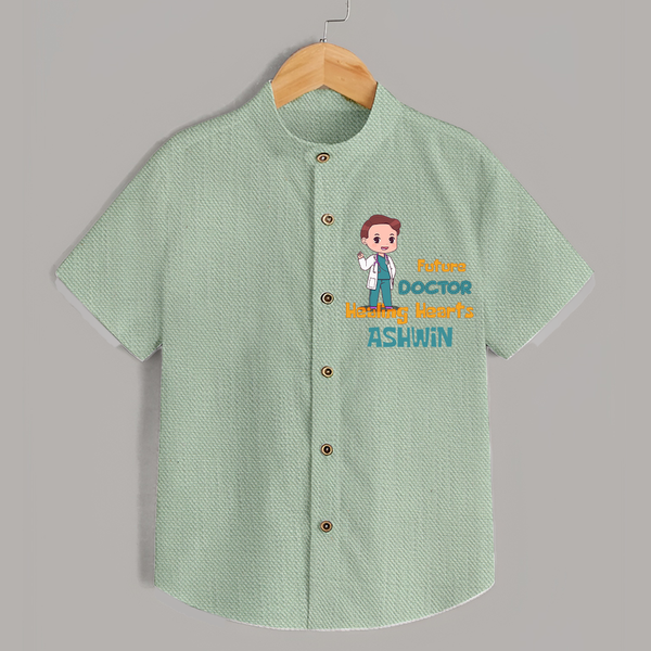 Future Doctor Shirt | Personalized Name Baby Shirt - MINT GREEN - 0 - 6 Months Old (Chest 23")
