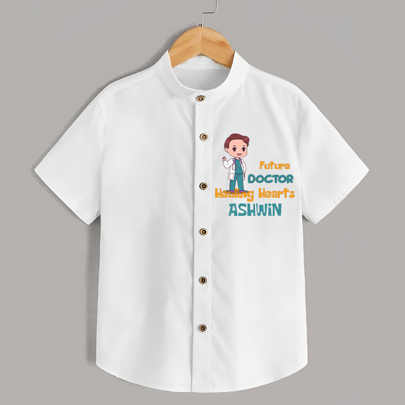 Future Doctor Shirt | Personalized Name Baby Shirt - WHITE - 0 - 6 Months Old (Chest 23")