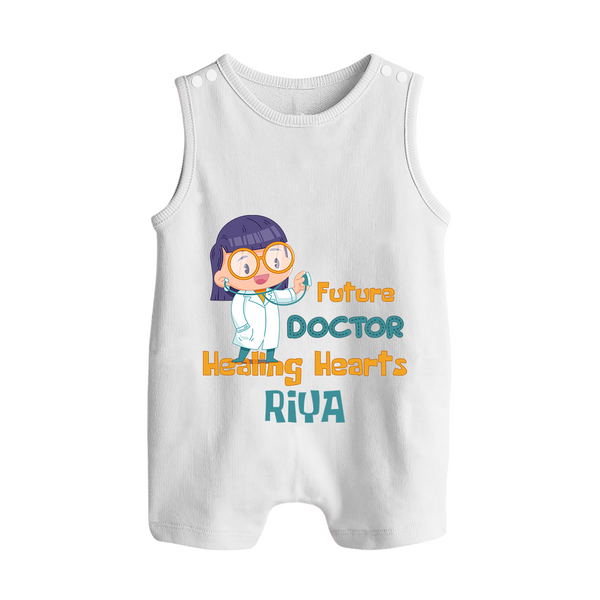 Future Doctor Romper Suit | Custom Printed Name Romper Suit - WHITE - 0 - 5 Months Old (Chest 18")