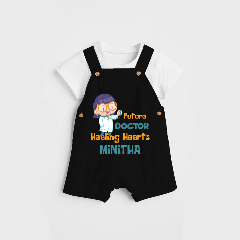 Healing Hearts Doctor Girl Dungaree - BLACK - 0 - 3 Months Old (Chest 17")