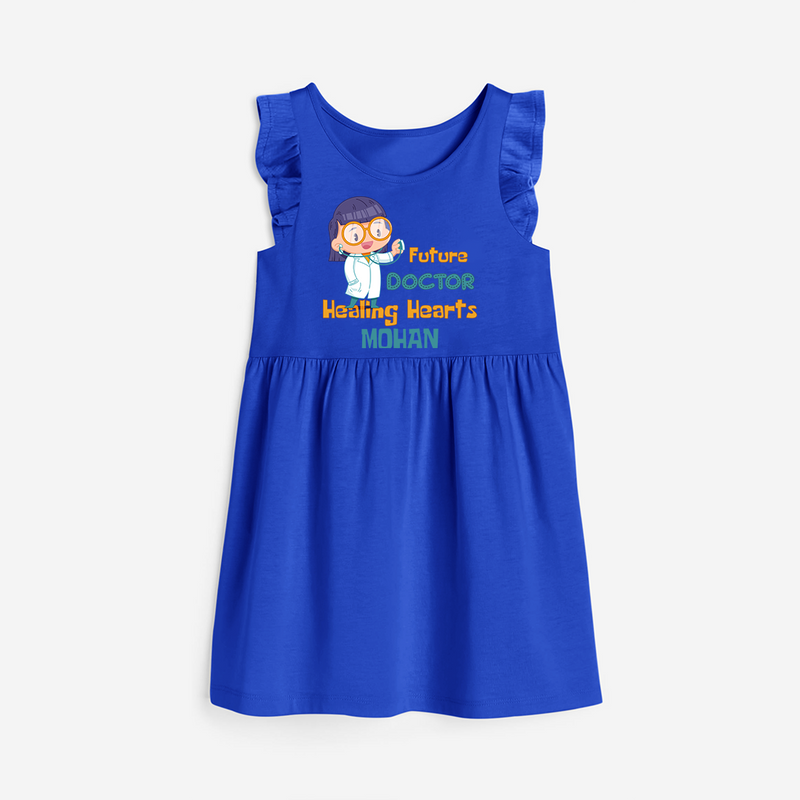 Healing Hearts Doctor Girl Frock - ROYAL BLUE - 0 - 6 Months Old (Chest 18")