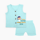 Future Doctor Jabla Set | Custom Printed Name Jabla Set - BABY BLUE - 0 - 3 Months Old (Chest 9.8")