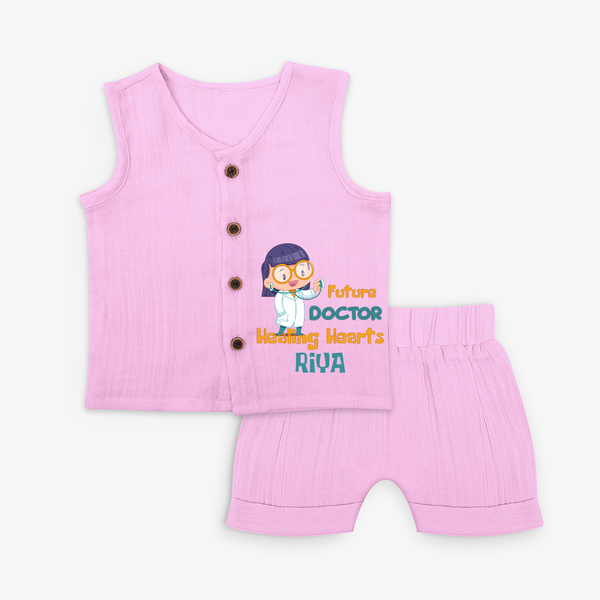 Future Doctor Jabla Set | Custom Printed Name Jabla Set - BABY PINK - 0 - 3 Months Old (Chest 9.8")