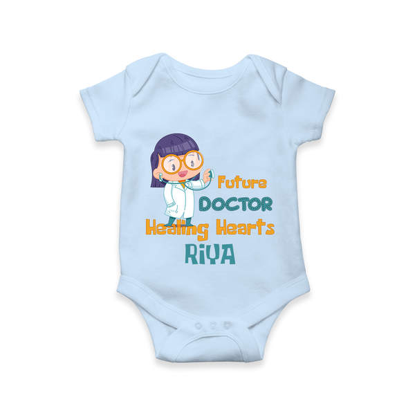 Future Doctor Romper / Onesie | Custom Printed Name Romper / Onesie - BABY BLUE - New Born (Chest 14")