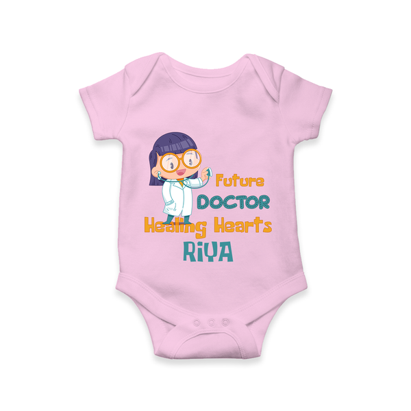 Future Doctor Romper / Onesie | Custom Printed Name Romper / Onesie - BABY PINK - New Born (Chest 14")