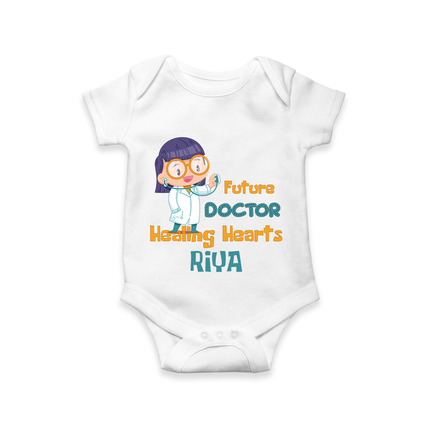 Future Doctor Romper / Onesie | Custom Printed Name Romper / Onesie - WHITE - New Born (Chest 14")