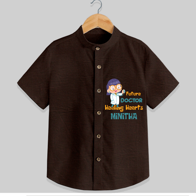 Healing Hearts Doctor Girl Shirt - CHOCOLATE BROWN - 0 - 6 Months Old (Chest 21")