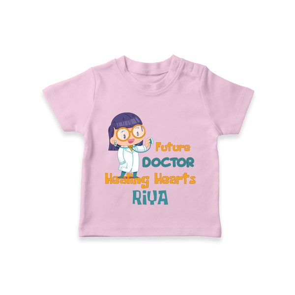 Future Doctor T-Shirt | Custom Printed Name T-Shirt - BABY PINK - 0-5 Months Old (Chest 17")