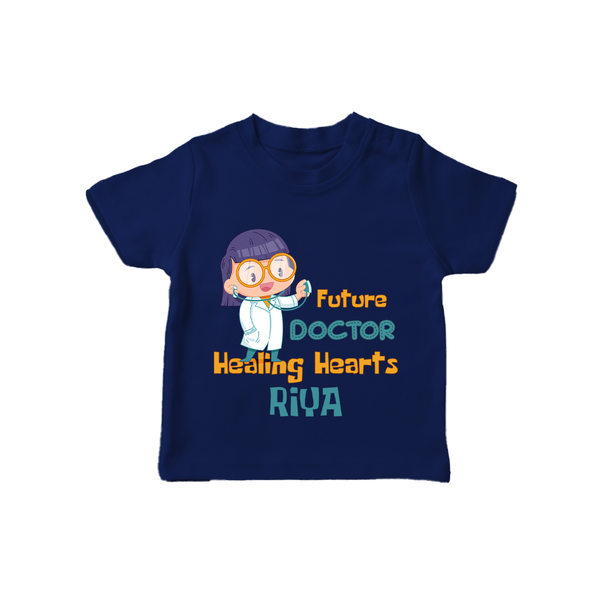 Future Doctor T-Shirt | Custom Printed Name T-Shirt - NAVY BLUE - 0-5 Months Old (Chest 17")