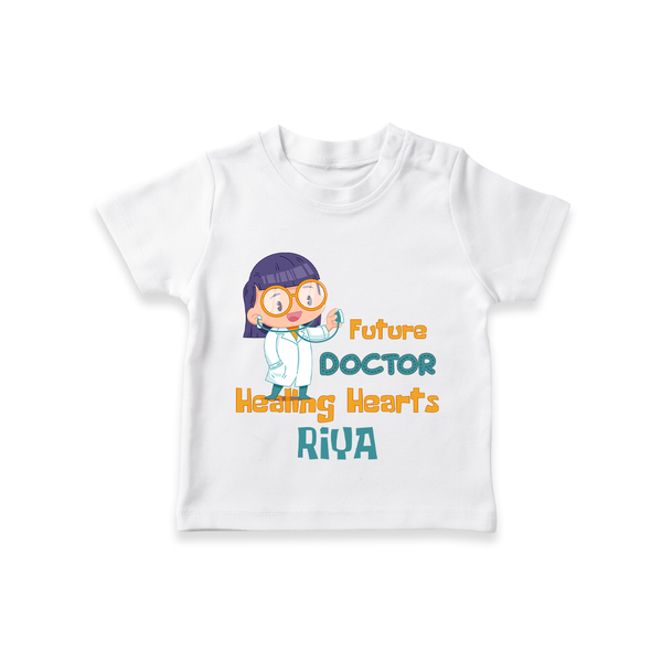 Future Doctor T-Shirt | Custom Printed Name T-Shirt - WHITE - 0-5 Months Old (Chest 17")