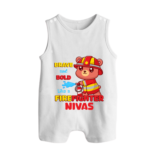 Future Firefighter Romper Suit | Profession-Themed Name Romper Suit - WHITE - 0 - 5 Months Old (Chest 18")