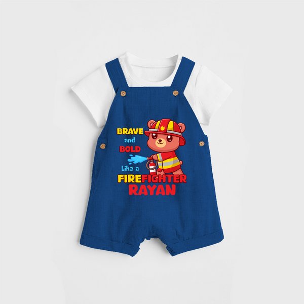 Brave and Bold Firefighter Hero Dungaree - COBALT BLUE - 0 - 3 Months Old (Chest 17")