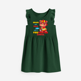 Brave and Bold Firefighter Hero Frock - BOTTLE GREEN - 0 - 6 Months Old (Chest 18")