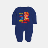Future Firefighter Sleep Suit | Profession-Themed Name Sleep Suit - NAVY BLUE - New Born (Chest 7.5")