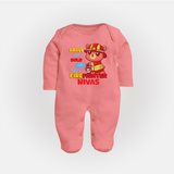 Future Firefighter Sleep Suit | Profession-Themed Name Sleep Suit - PEACH - New Born (Chest 7.5")