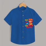 Brave and Bold Firefighter Hero Shirt - COBALT BLUE - 0 - 6 Months Old (Chest 21")