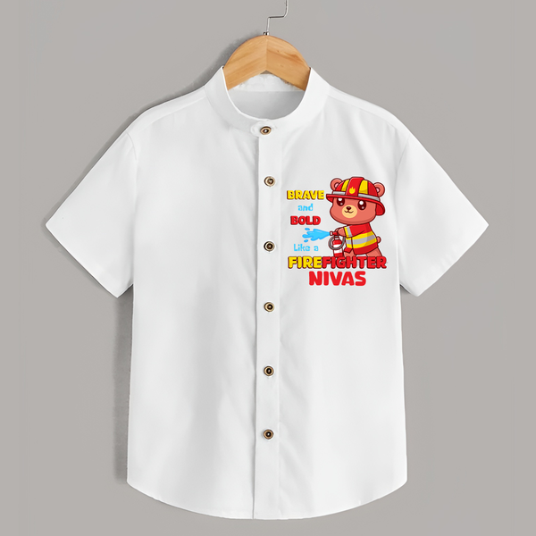 Future Firefighter Shirt | Profession-Themed Name Shirt - WHITE - 0 - 6 Months Old (Chest 23")