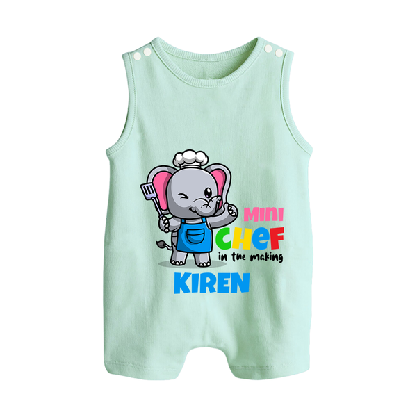 Future Chef Romper Suit | Soft Cotton Personalized Romper Suit - MINT GREEN - 0 - 5 Months Old (Chest 18")
