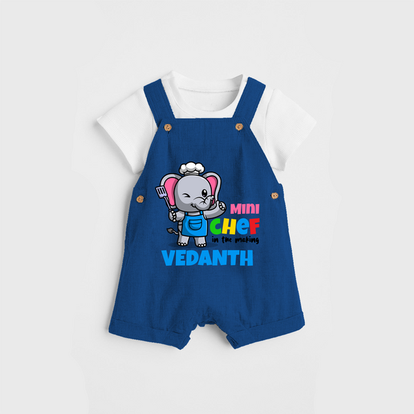 Aspiring Mini Chef Dungaree - COBALT BLUE - 0 - 3 Months Old (Chest 17")