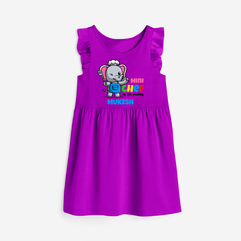 Aspiring Mini Chef Frock - PURPLE - 0 - 6 Months Old (Chest 18")