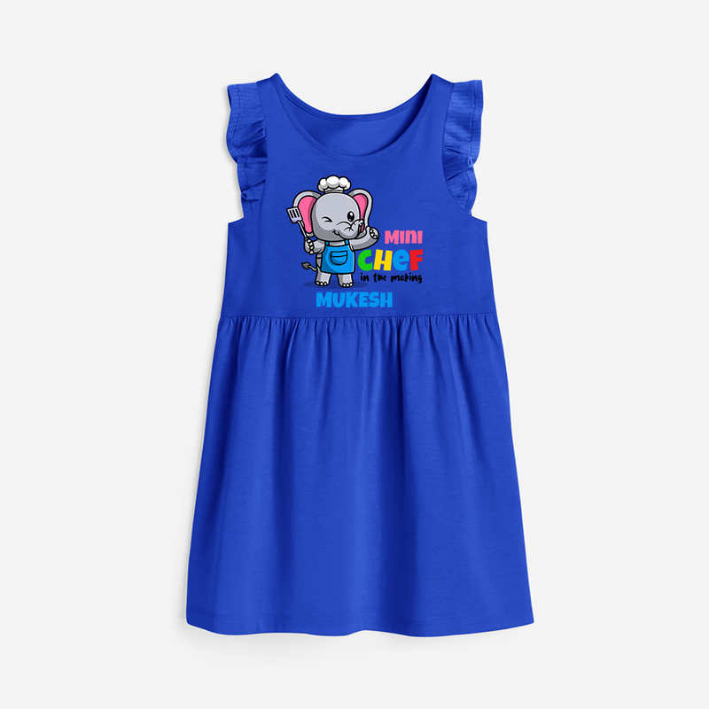 Aspiring Mini Chef Frock - ROYAL BLUE - 0 - 6 Months Old (Chest 18")