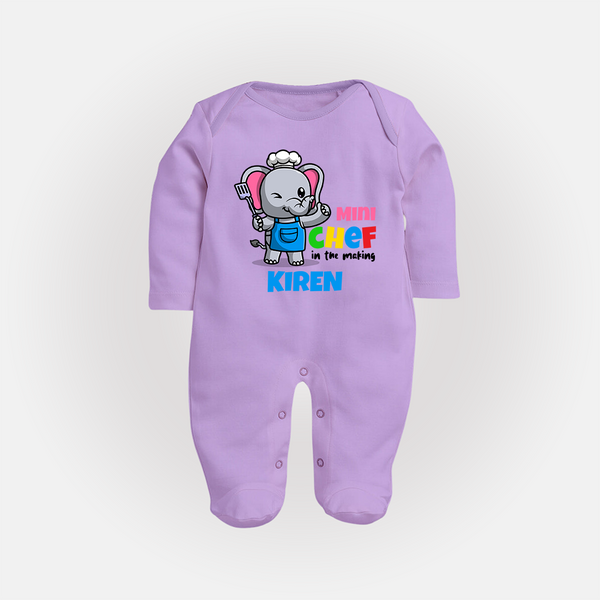 Future Chef Sleep Suit | Soft Cotton Personalized Sleep Suit - LILAC - New Born (Chest 7.5")
