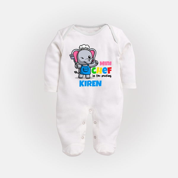 Future Chef Sleep Suit | Soft Cotton Personalized Sleep Suit - WHITE - New Born (Chest 7.5")