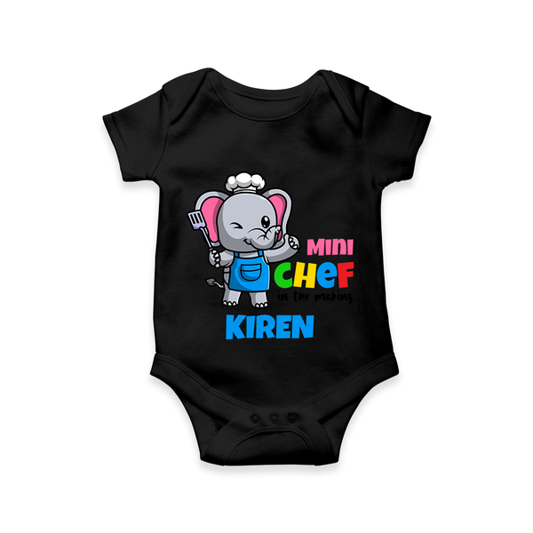 Future Chef Romper / Onesie | Soft Cotton Personalized Romper / Onesie - BLACK - New Born (Chest 14")