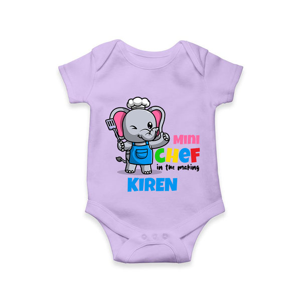 Future Chef Romper / Onesie | Soft Cotton Personalized Romper / Onesie - LILAC - New Born (Chest 14")