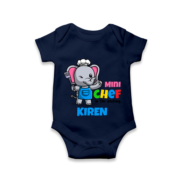 Future Chef Romper / Onesie | Soft Cotton Personalized Romper / Onesie - NAVY BLUE - New Born (Chest 14")