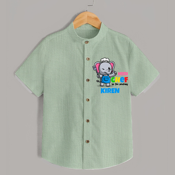 Future Chef Shirt | Soft Cotton Personalized Shirt - MINT GREEN - 0 - 6 Months Old (Chest 23")