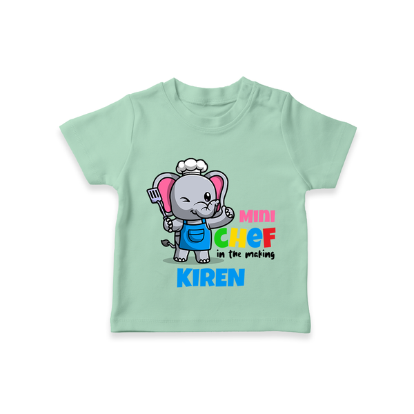 Future Chef T-Shirt | Soft Cotton Personalized T-Shirt - MINT GREEN - 0-5 Months Old (Chest 17")
