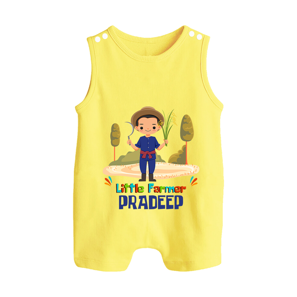 Future Farmer Romper Suit | Profession-Themed Name Romper Suit - PASTEL YELLOW - 0 - 5 Months Old (Chest 18")