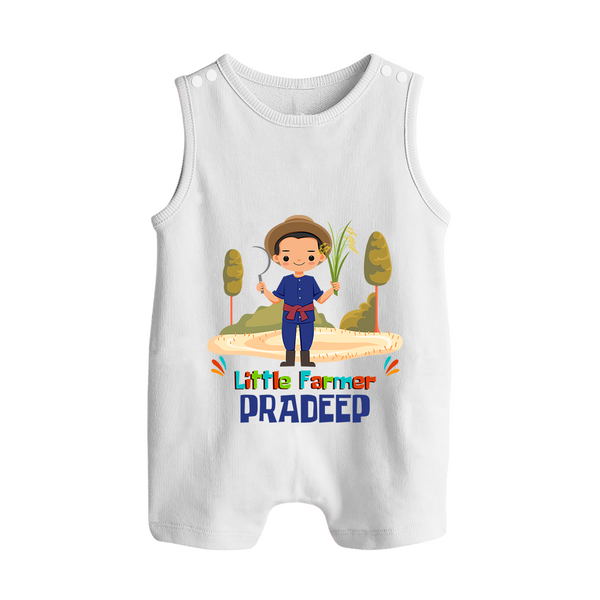 Future Farmer Romper Suit | Profession-Themed Name Romper Suit - WHITE - 0 - 5 Months Old (Chest 18")