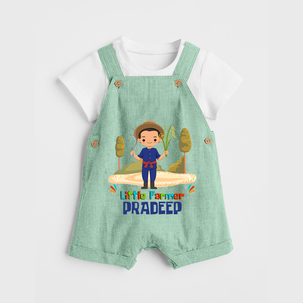 Future Farmer Dungaree Set | Profession-Themed Name Dungaree Set - MINT GREEN - 0 - 5 Months Old (Chest 18")