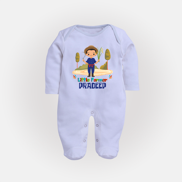 Future Farmer Sleep Suit | Profession-Themed Name Sleep Suit - BABY BLUE - New Born (Chest 7.5")