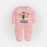 Future Farmer Sleep Suit | Profession-Themed Name Sleep Suit - BABY PINK - New Born (Chest 7.5")
