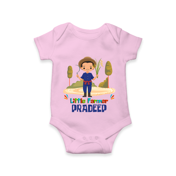 Future Farmer Romper / Onesie | Profession-Themed Name Romper / Onesie - BABY PINK - New Born (Chest 14")