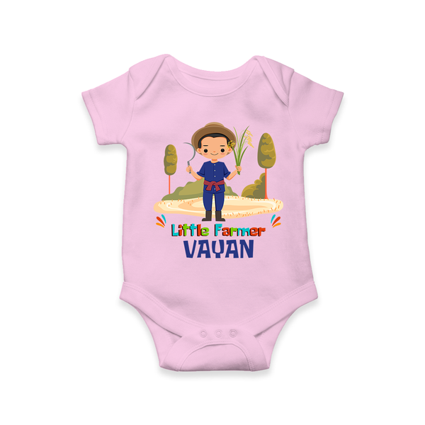 Little Farmer Boy Onesie - PINK - 0 - 3 Months Old (Chest 16")