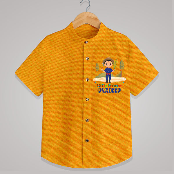 Future Farmer Shirt | Profession-Themed Name Shirt - CHROME YELLOW - 0 - 6 Months Old (Chest 23")