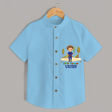 Little Farmer Boy Shirt - SKY BLUE - 0 - 6 Months Old (Chest 21")