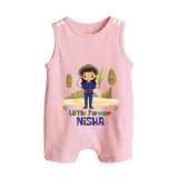 Future Farmer Romper Suit | Soft Cotton Personalized Romper Suit - BABY PINK - 0 - 5 Months Old (Chest 18")